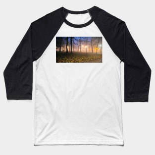 Dusk Fog Forest Baseball T-Shirt